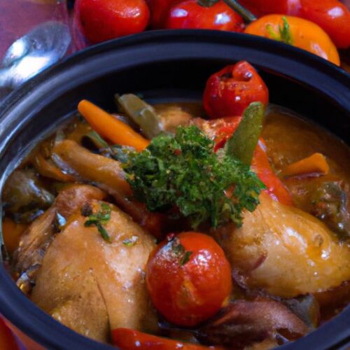 Chicken potjie made in a normal pot