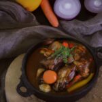 chicken potjie in traditional potjie pot