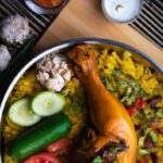 chicken breyani with veg and chicken leg