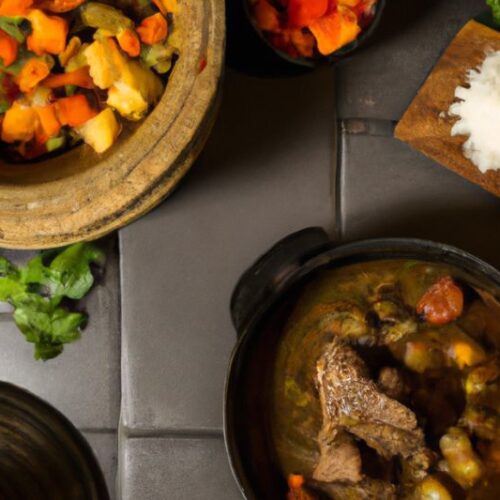 lamb potjie surrounded by vegetables