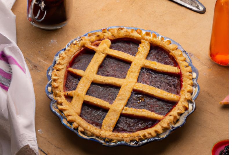 south african jam tart with 4 lines
